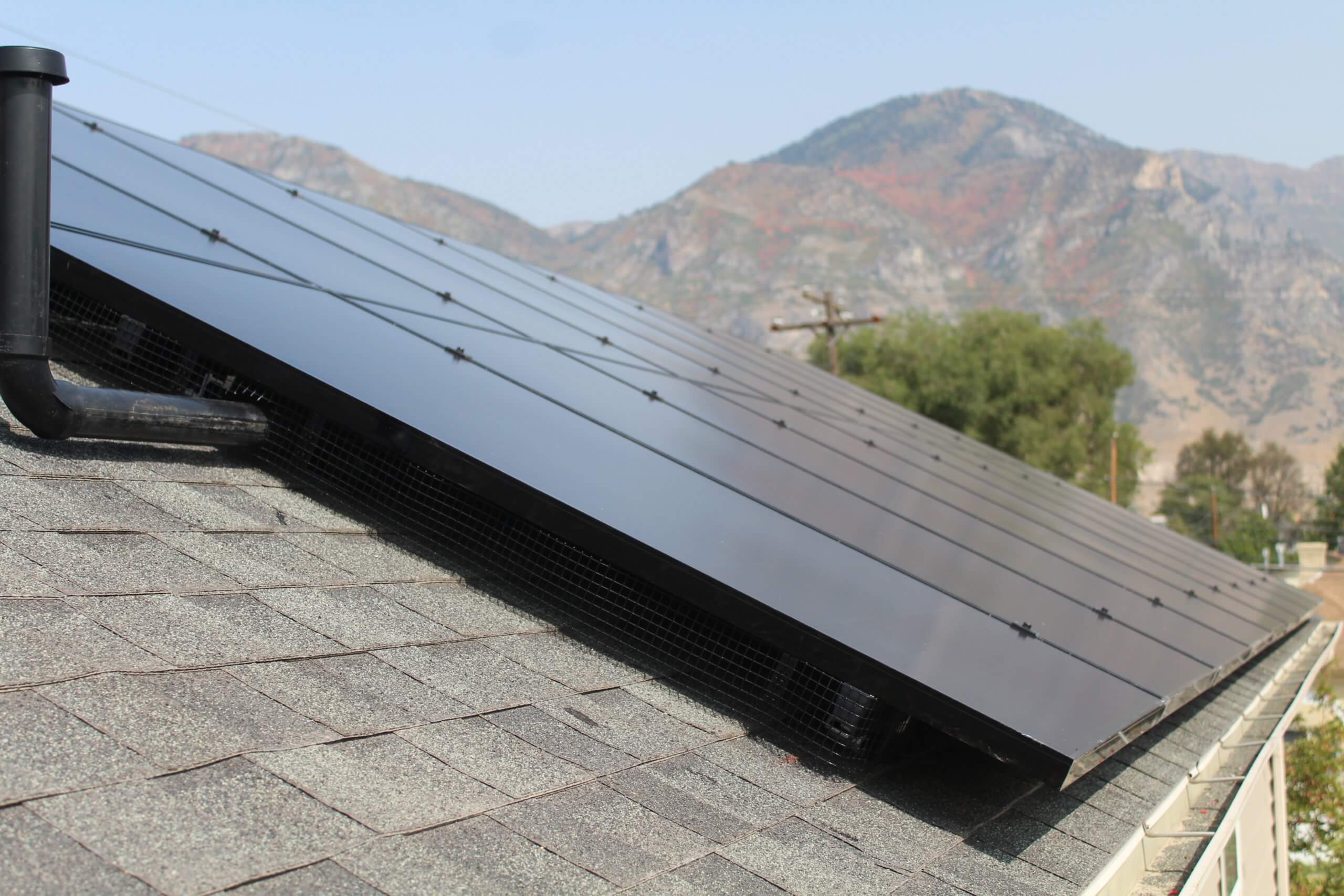 LG solar panels on roof